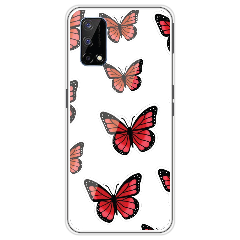 Red Butterfly - Clear Printed Case For Realme Models