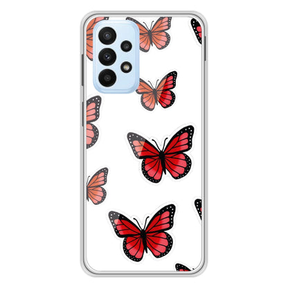 Red Butterfly - Clear Printed Silicone Case For Samsung Models