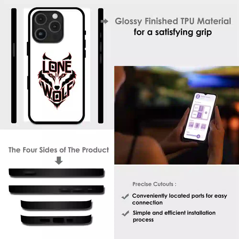Lone Wolf Power Art - Glossy Metal Silicone Case For Apple iPhone Infographic
