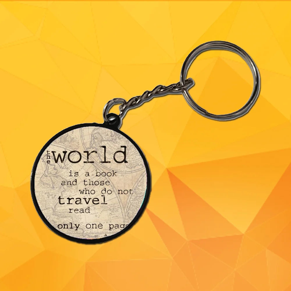 Travel - A Combo Of 4 Black Border Keychains