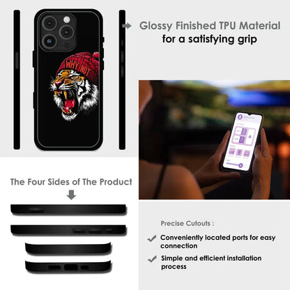Why Not Tiger Street Art - Glossy Metal Silicone Case For Apple iPhone Infographic