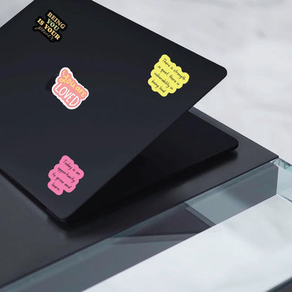 Motivational Sticker Bundle – 45 Waterproof Aesthetic Stickers for Phone Cases, Clear Covers, Journals, Scrapbooks & More
