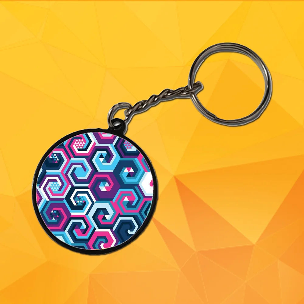 Geometric - A Combo Of 4 Black Border Keychains