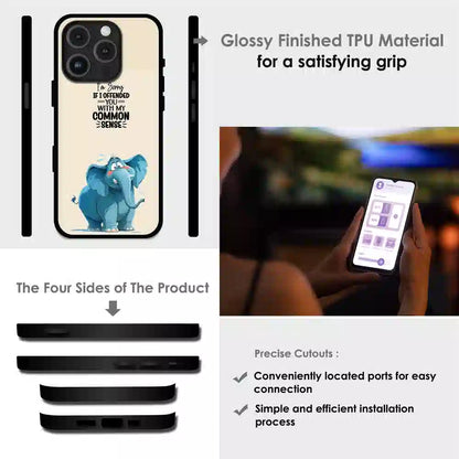Sarcastic Elephant Quote - Glossy Metal Silicone Case For Apple iPhone Infographic