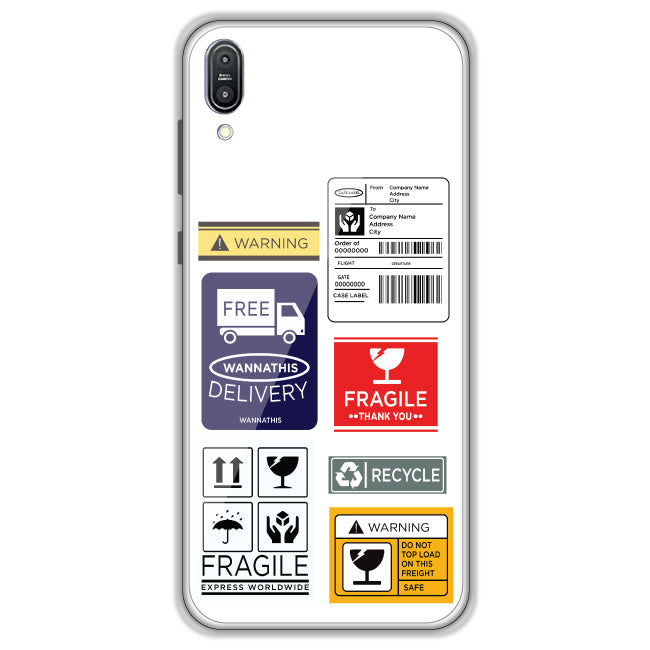 Caution Labels - Clear Printed Case For ASUS ZenFone Max Pro M1