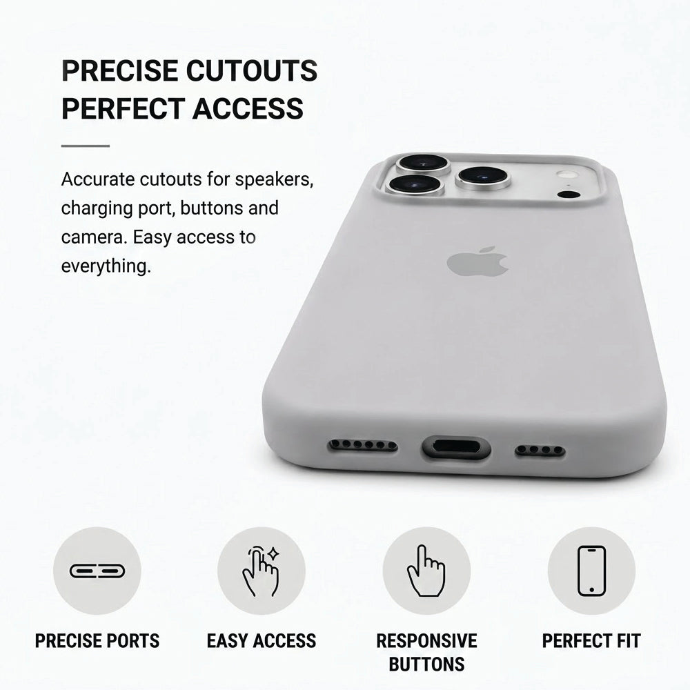 Grey Liquid Silicone Case For Apple iPhone Models