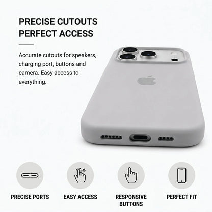 Grey Liquid Silicone Case For Apple iPhone Models