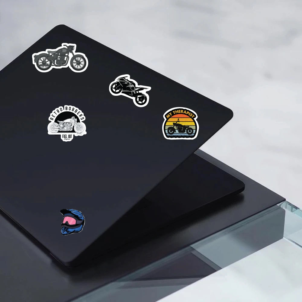 Bike Racing Stickers Pack – 41 Waterproof Motorcycle Stickers Infographic