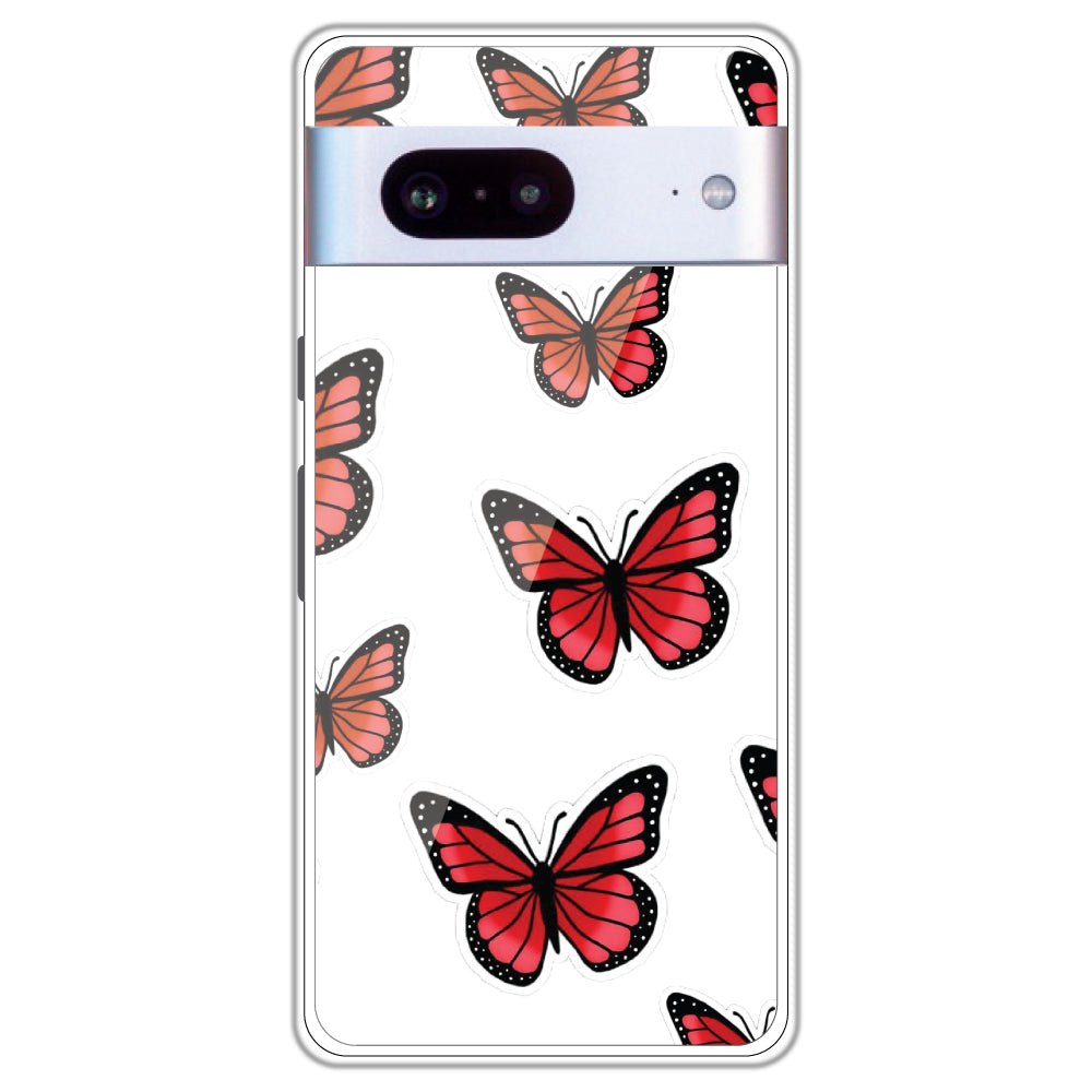 Red Butterfly - Clear Printed Case For Google Models