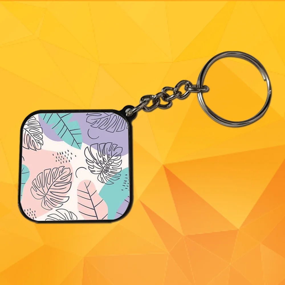 Floral - A Combo Of 4 Black Border Keychains