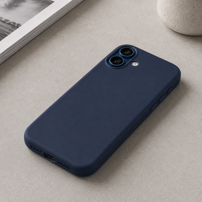 Storm Blue Liquid Silicone Case For Apple iPhone Models