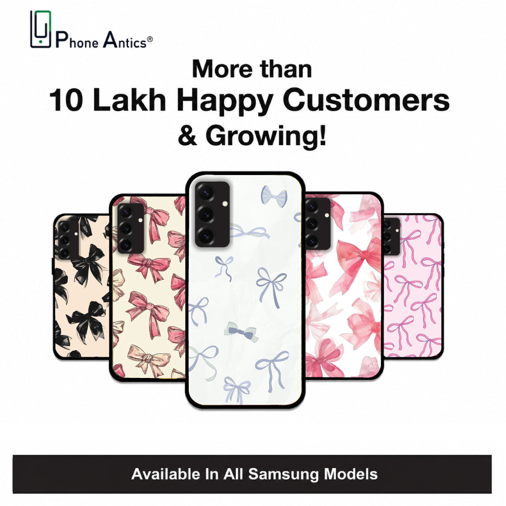 Pretty Pink Bows - Glossy Metal Silicone Cases for Samsung