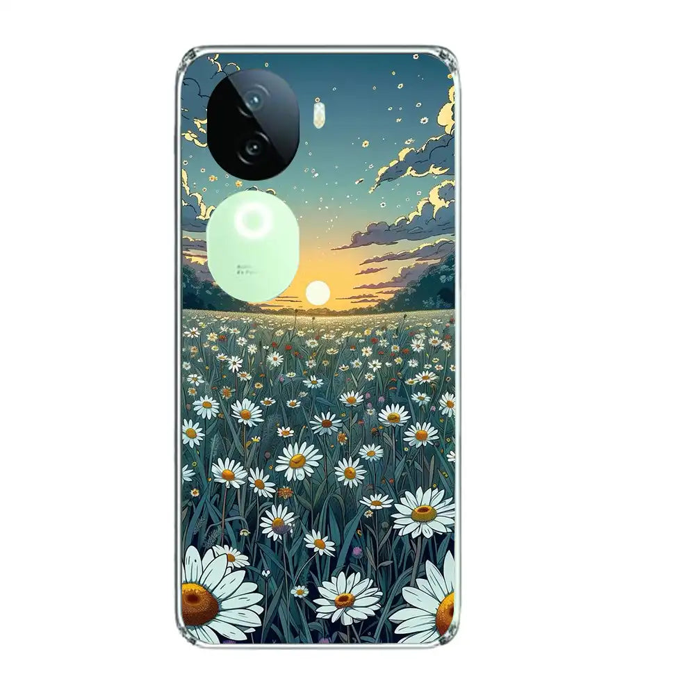 Daisy Sunset - Printed Silicone Case For IQOO Infographic