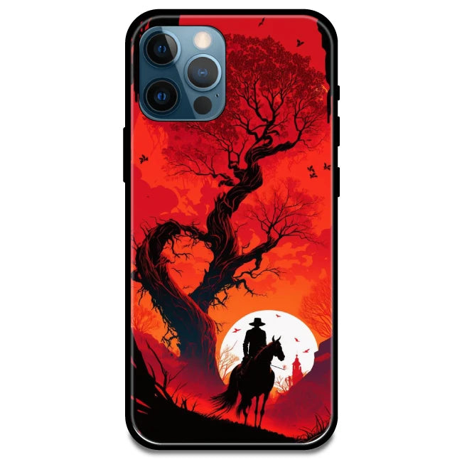 Cowboy & The Sunset  - Glossy Metal Silicone Case For Apple iPhone Models- Apple iPhone 15 Pro