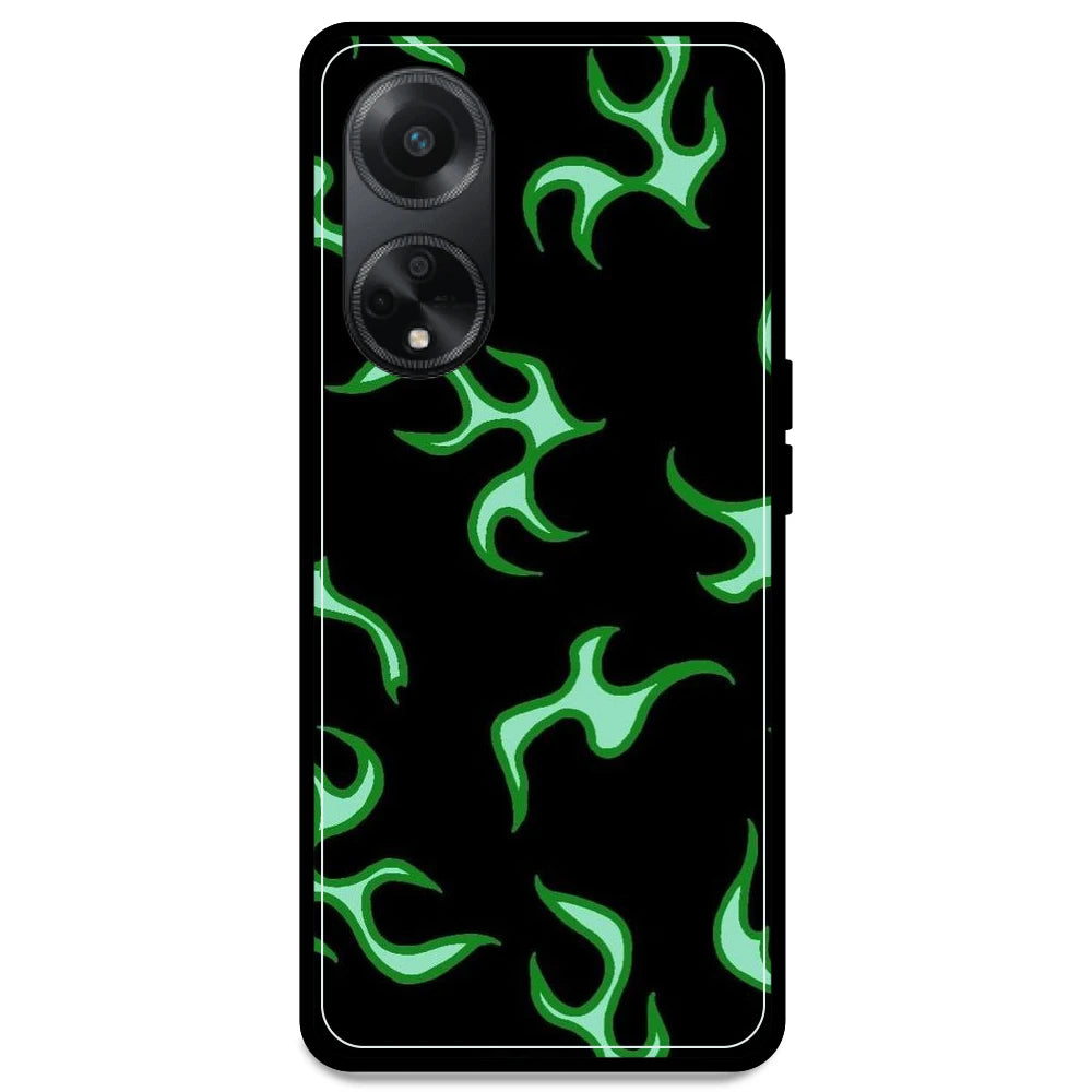 Green Flames - Armor Case For Oppo Models Oppo F23 5G