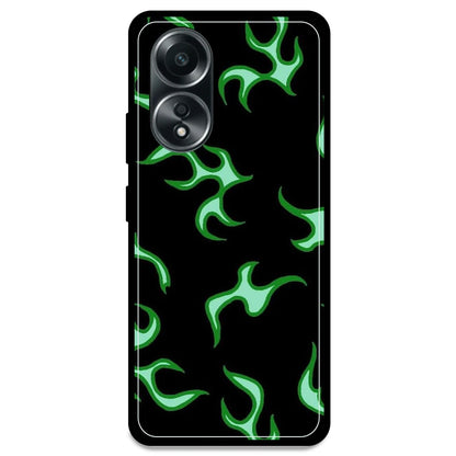 Green Flames - Armor Case For Oppo Models Oppo A58