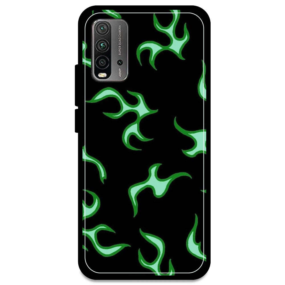Green Flames  - Armor Case For Redmi Models Redmi Note 9 Power