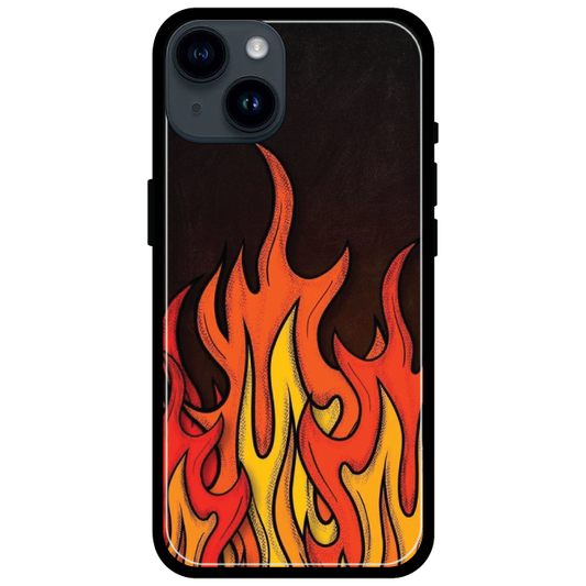 iph 14 Flames metal case