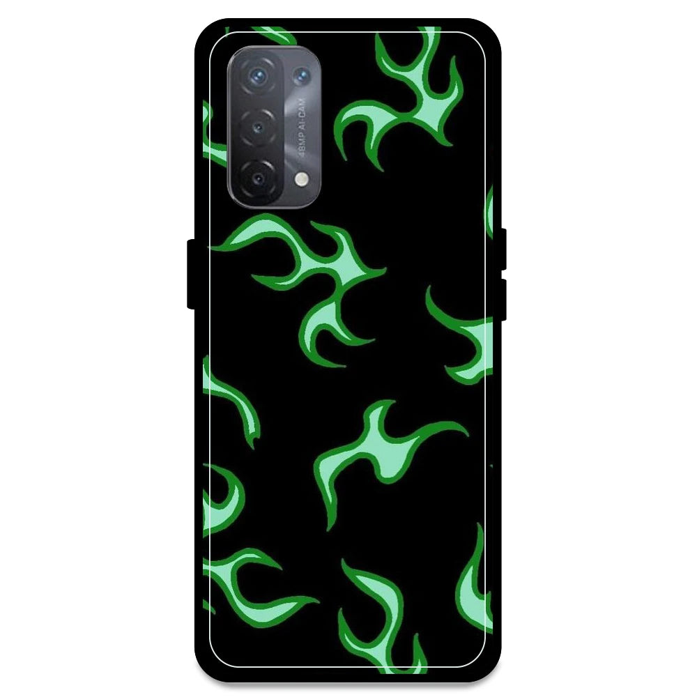 Green Flames - Armor Case For Oppo Models Oppo A74 5G