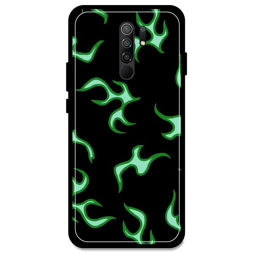 Green Flames  - Armor Case For Redmi Models Redmi Note 9 Prime