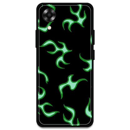 Green Flames - Armor Case For Oppo Models Oppo A17K