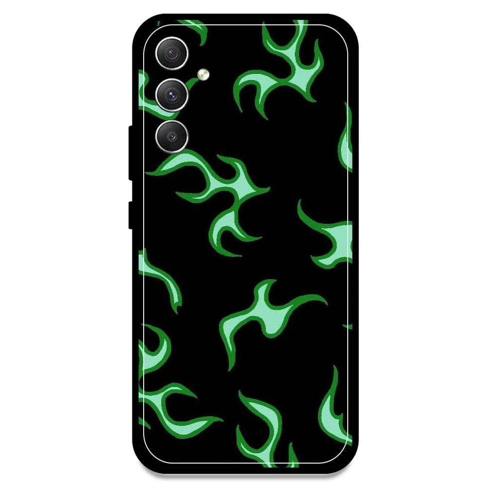 Green Flames - Armor Case For Samsung Models Samsung A34 5G