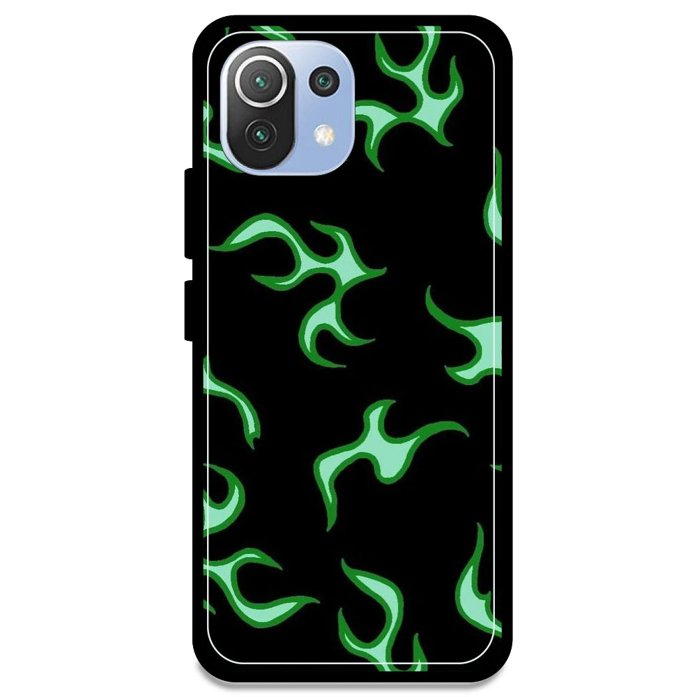 Green Flames  - Armor Case For Redmi Models Redmi Note 11 Lite