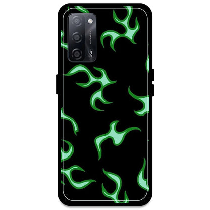 Green Flames - Armor Case For Oppo Models Oppo A53s 5G