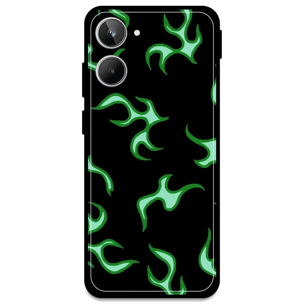 Green Flames - Armor Case For Realme Models Realme 10 4G