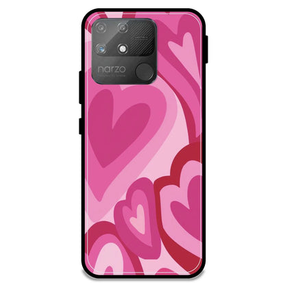 Pink Mini Hearts - Armor Case For Realme Models Realme Narzo 50A