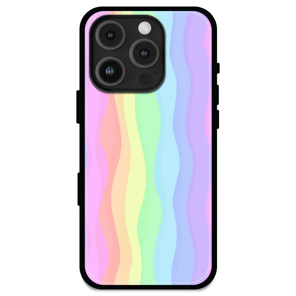 Pastel Rainbows - Glossy Metal Silicone Case For Apple iPhone 16 Pro Models