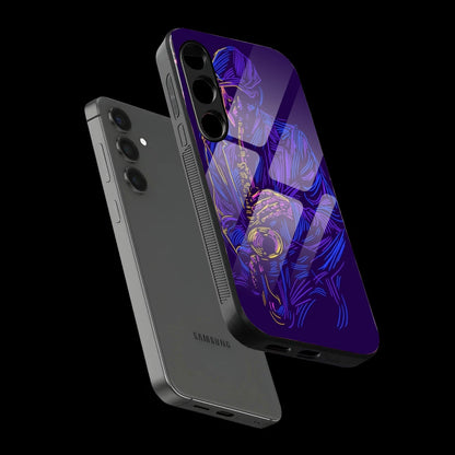 Neon Saxophone Art - Glass Case For Samsung Galaxy Infographic