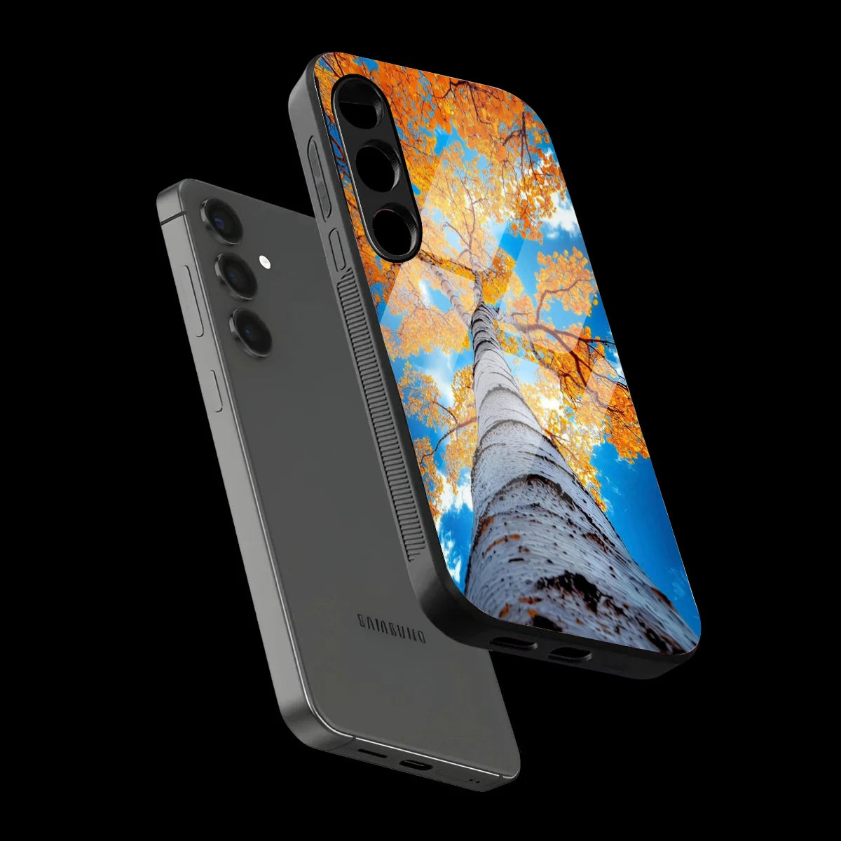 Autumn Tree Sky View - Glass Case For Samsung Galaxy Infographic