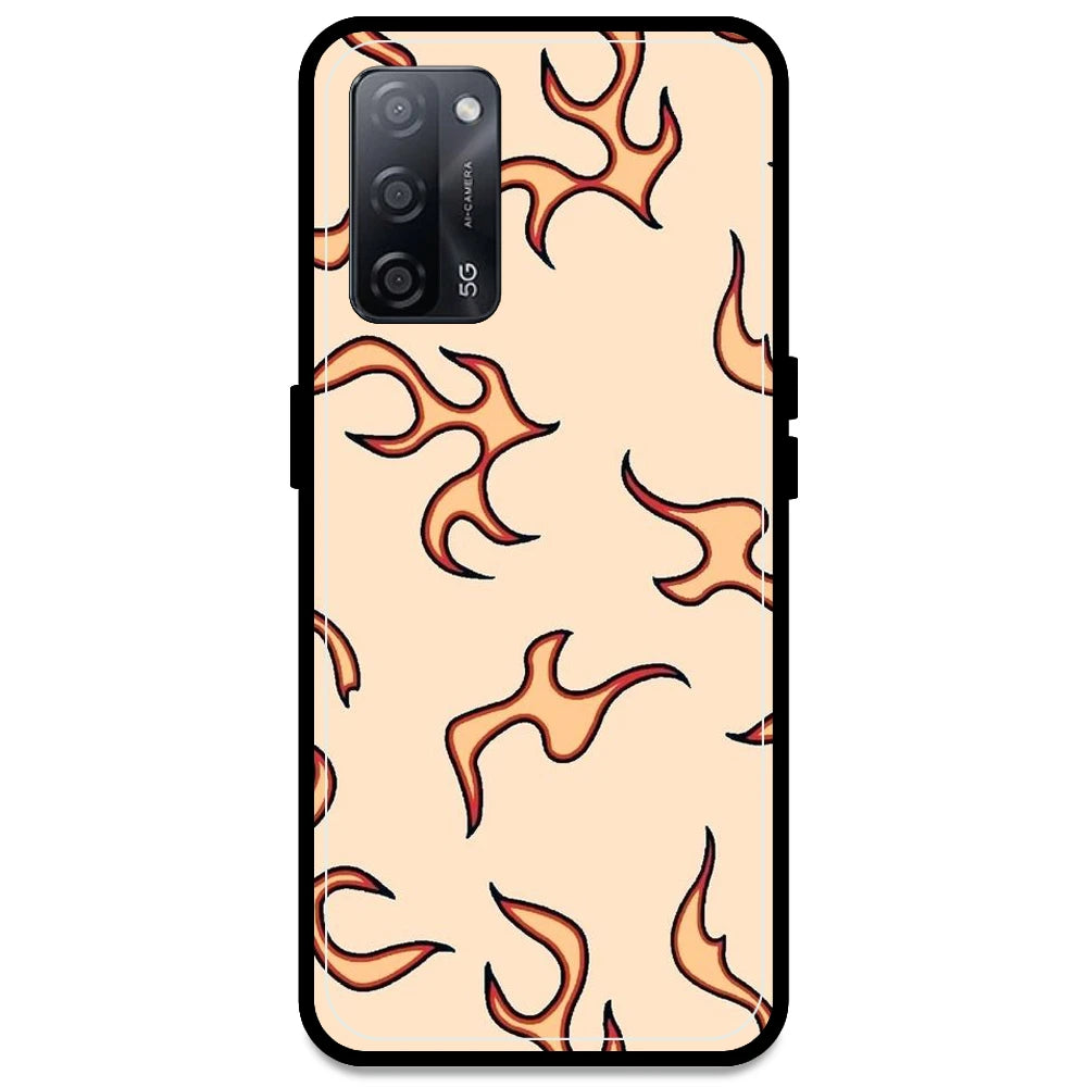 Yellow Flames - Armor Case For Oppo Models Oppo A53s 5G