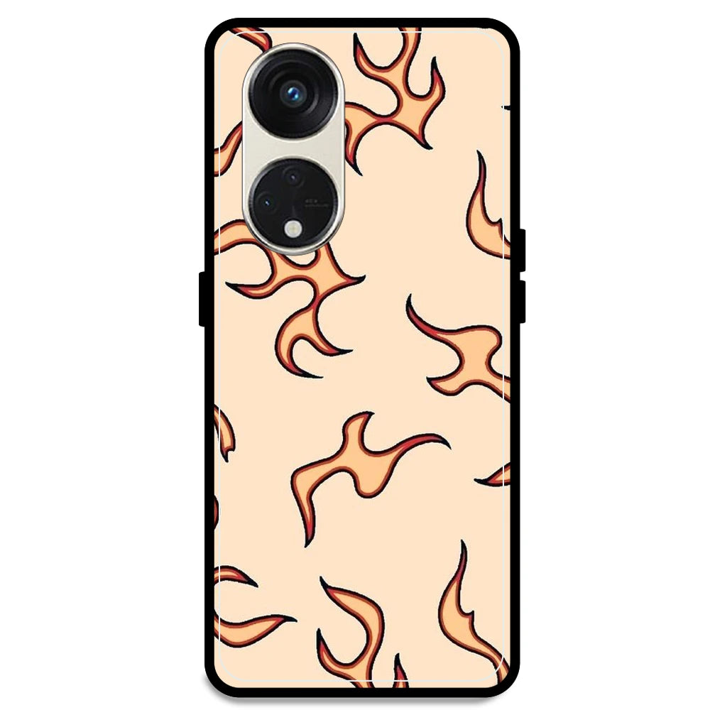 Yellow Flames - Armor Case For Oppo Models Oppo Reno 8T 5G