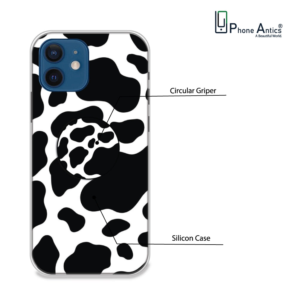 Cow Print - Silicone Grip Case For Apple iPhone Models - iPhone 11 infographic