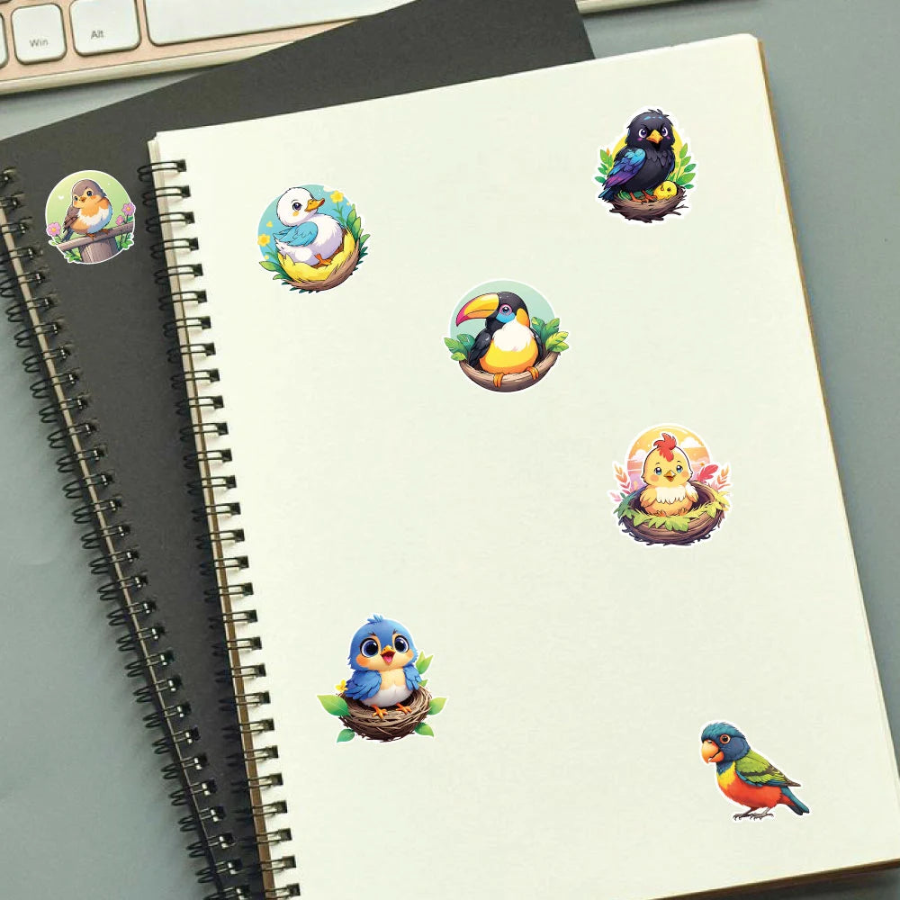 Birds 2 – 40 Waterproof Aesthetic Stickers for Phone Cases, Clear Covers, Journals, Scrapbooks & More Infographic