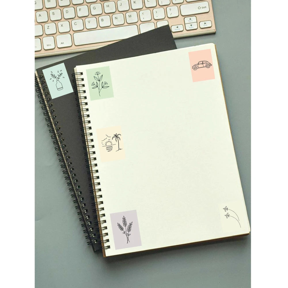 Minimal Aesthetic Stickers Pack – 42+ Pastel Line Art Stickers Infographic