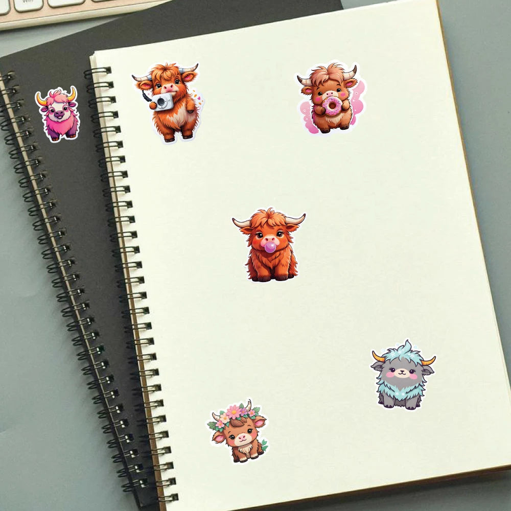 Highland Cow – 40 Waterproof Aesthetic Stickers for Phone Cases, Clear Covers, Journals, Scrapbooks & More Infographic