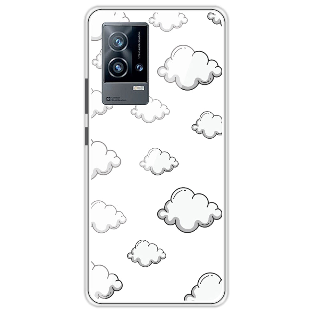 Clouds - Clear Printed Silicone Case For iQOO Models
