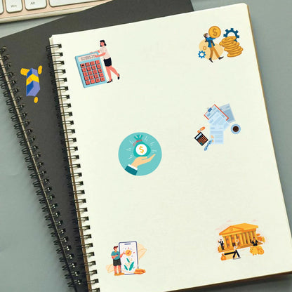Banking Sticker Bundle – 48 Waterproof Aesthetic Stickers Infographic