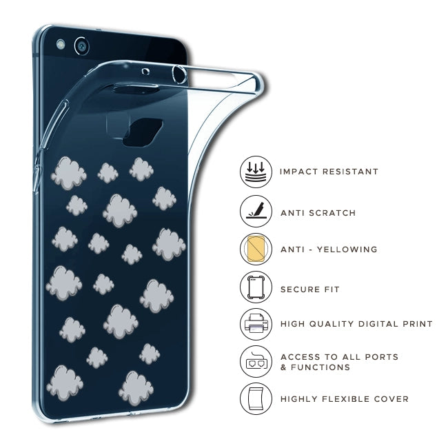 Clouds - Clear Printed Silicon Case For Oppo Models infographic
