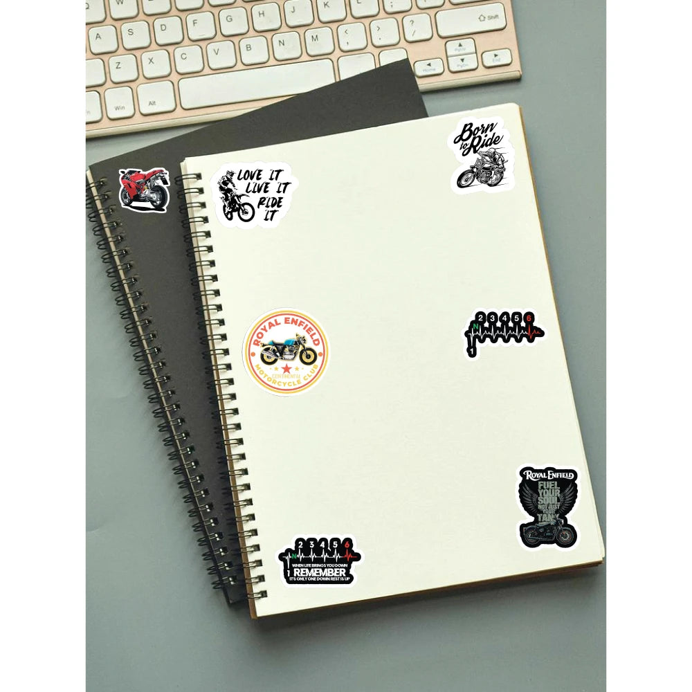 Bike Racing Stickers Pack – 41 Waterproof Motorcycle Stickers Infographic