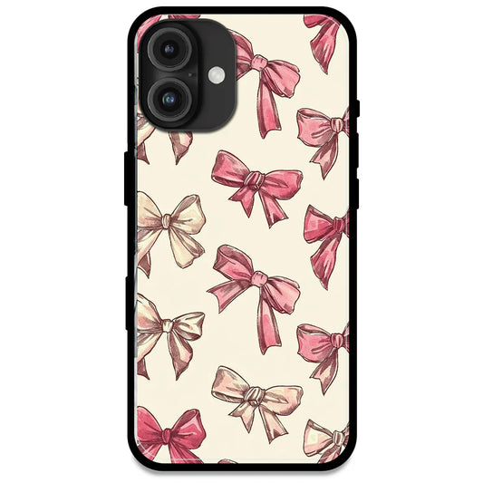 Pastel Pink Bows - Glossy Metal Silicone Case For Apple iPhone Models