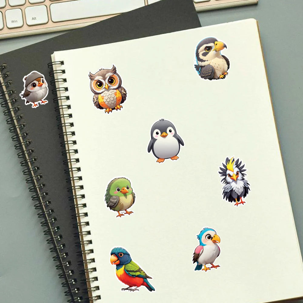 Birds – 47 Waterproof Aesthetic Stickers for Phone Cases, Clear Covers, Journals, Scrapbooks & More Infographic