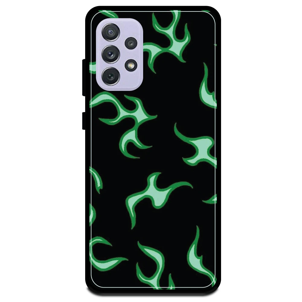 Green Flames - Armor Case For Samsung Models Samsung A72