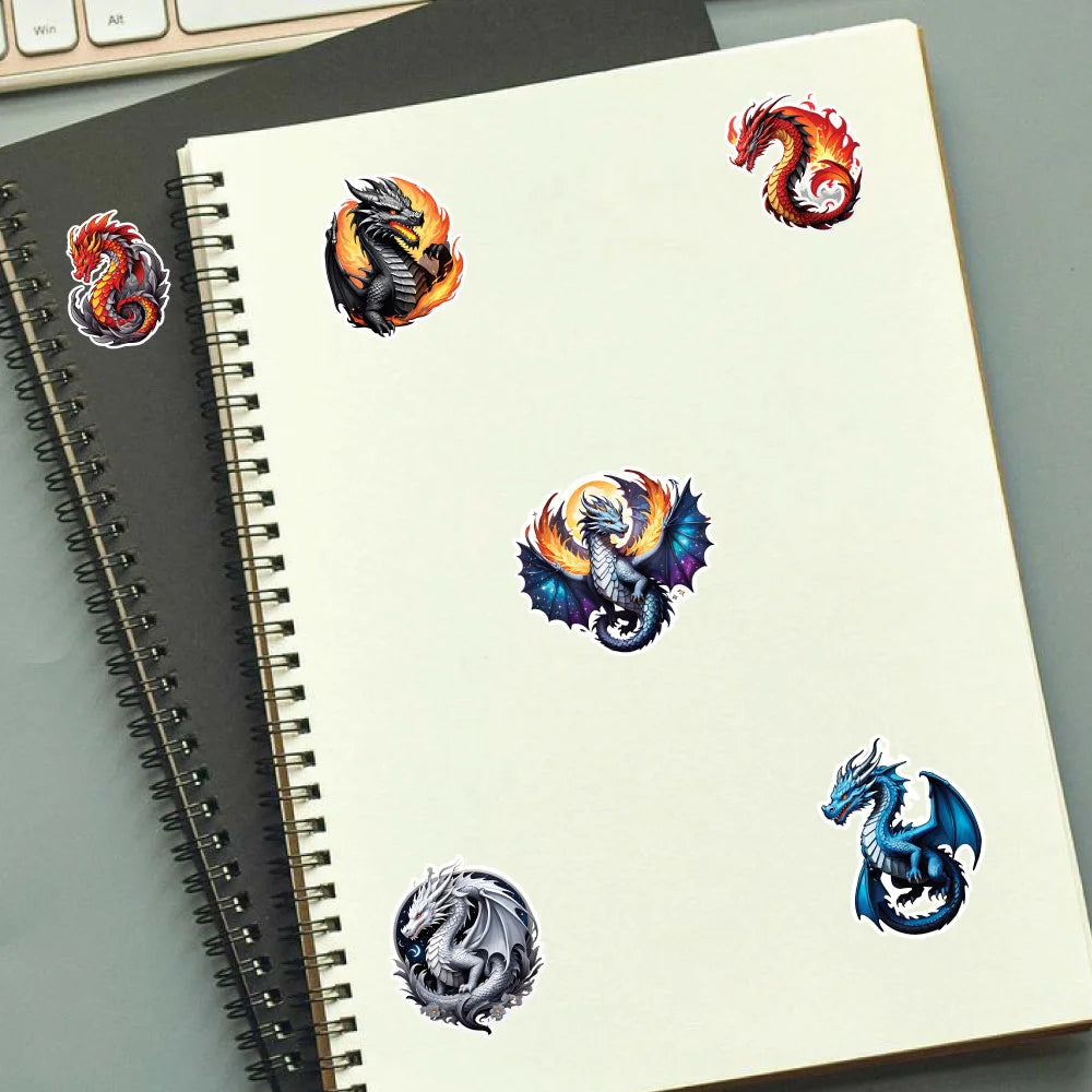 Dragons – 38 Waterproof Aesthetic Stickers for Phone Cases, Clear Covers, Journals, Scrapbooks & More Infographic