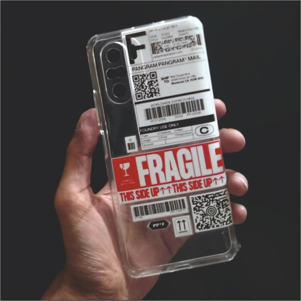 Fragile Clear Printed Silicon Case - Redmi 11X
