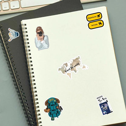 Travel Sticker Bundle – 42 Waterproof Aesthetic Stickers Infographic