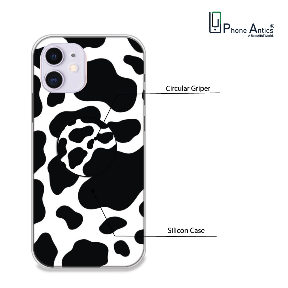 Cow Print - Silicone Grip Case For Apple iPhone Models - iPhone 11 infographic